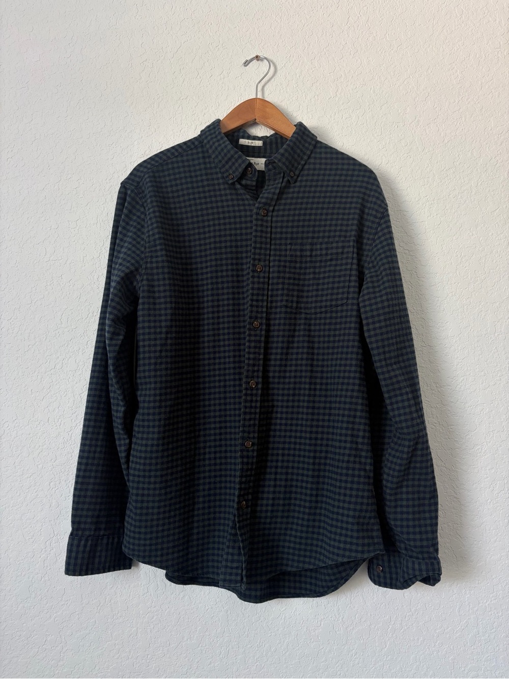 Men's Hawker Rye L Slim Long-Sleeve Button-Down Check Shirt - Green/Navy